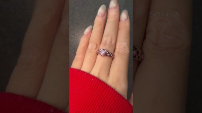 Sotiya Heart Cut Pink Leopard Print Enamel Ring Sterling Silver