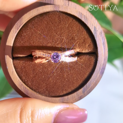 Sotiya Crossover Rose Gold Tone Promise Ring Sterling Silver