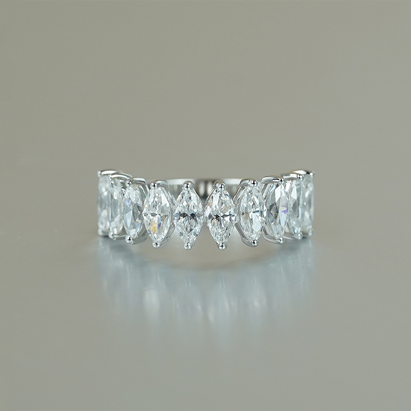Sotiya Marquise Cut Moissanite Anniversary Ring Sterling Silver-Sotiya