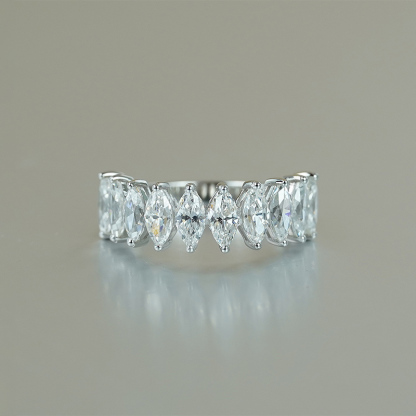 Sotiya Marquise Cut Moissanite Anniversary Ring Sterling Silver-Sotiya