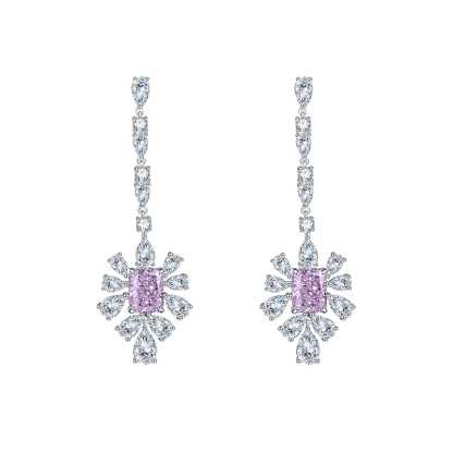 Sotiya Radiant Cut Snowflake Cluster Chandelier Earrings High-carbon Zircon Sterling Silver-Sotiya