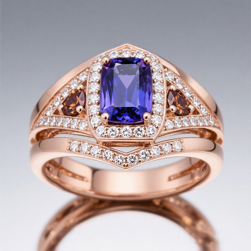 Sotiya Halo Cushion Cut Coffee Engagement Ring Sterling Silver-Sotiya