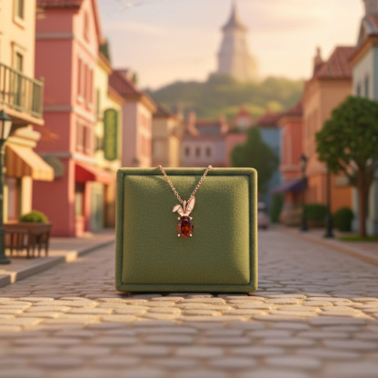 Sotiya Animal City Bunny Inspired Oval Cut Coffee Necklace Sterling Silver-Sotiya