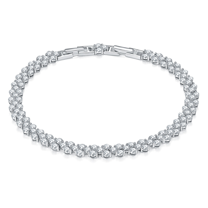 Sotiya Shining Round Cut Moissanite Tennis Bracelet Sterling Silver-Sotiya