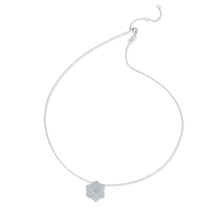 Sotiya Round Cut Flower Moissanite Necklace Sterling Silver-Sotiya