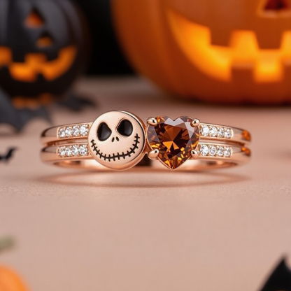 Sotiya Coffee Heart Cut Skull Inspired Cocktail Ring Sterling Silver-Sotiya