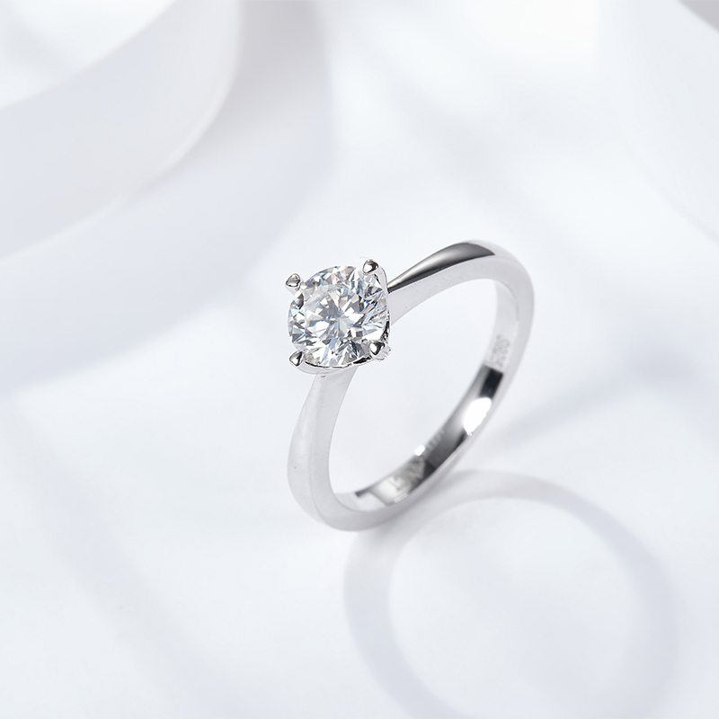 Sotiya Solitaire Round Cut Moissanite Engagement Ring Sterling Silver-Sotiya