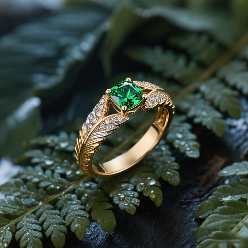 Sotiya Best Buds Princess Inspired Feather Design Cushion Cut Cocktail Ring Sterling Silver-Sotiya