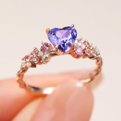 Sotiya Twisted Band Heart Cut Cluster Engagement Ring Sterling Silver-Sotiya