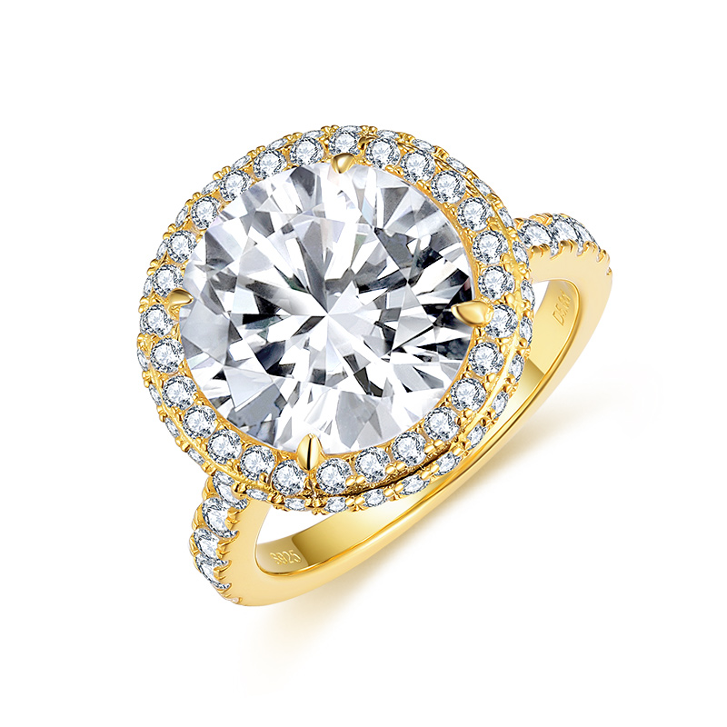 Sotiya Cathedral Halo Round Cut Moissanite Engagement Ring Sterling Silver-Sotiya