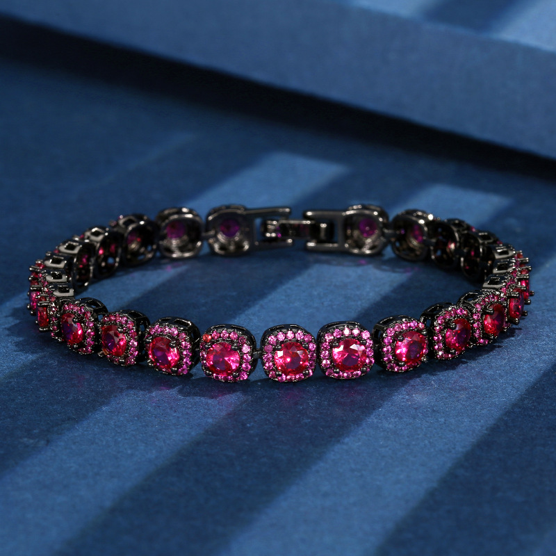 Sotiya Halo Round Cut Tennis Bracelet-Sotiya