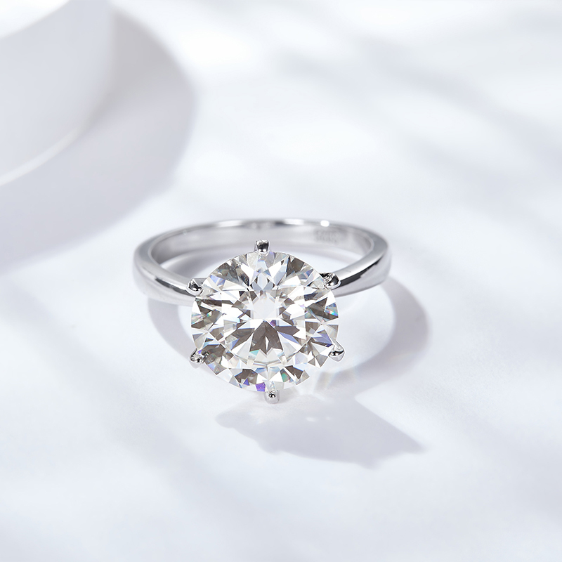 Sotiya Simple Solitaire Round Cut Moissanite Engagement Ring Sterling Silver-Sotiya