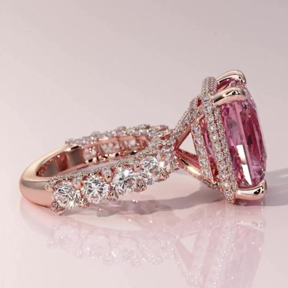 Sotiya Double Halo Sidestone Radiant Cut Engagement Ring Sterling Silver-Sotiya