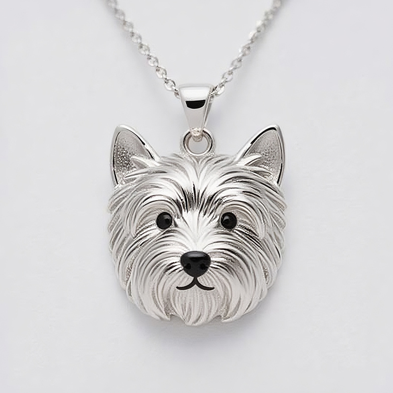 Sotiya West Highland White Terrier Enamel Pendant Necklace-Sotiya