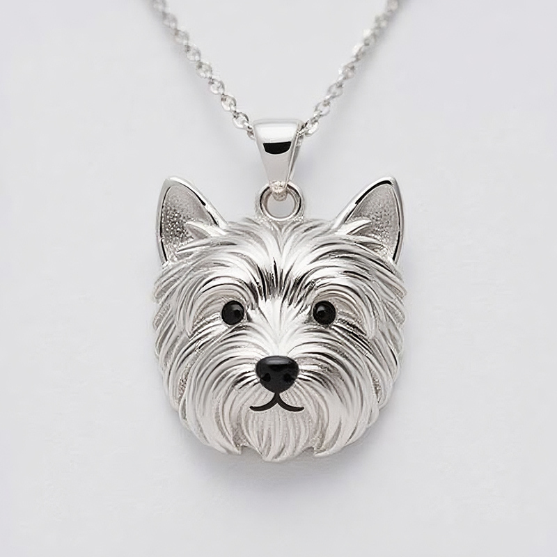 Sotiya West Highland White Terrier Enamel Pendant Necklace-Sotiya