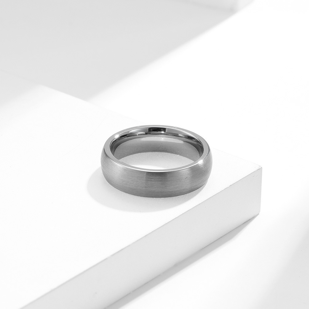 Sotiya 6mm Modern Flat Brushed Men's Wedding Ring Tungsten Steel-Sotiya