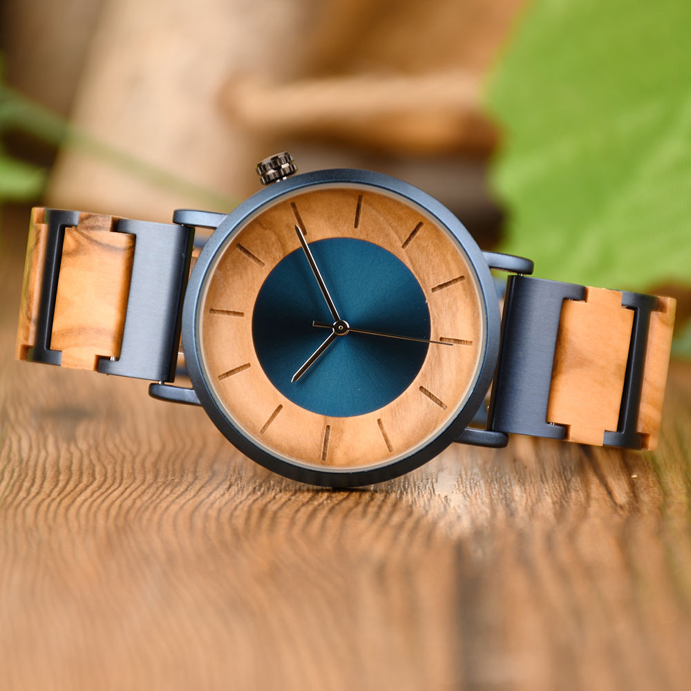 Sotiya Walnut Quartz Coffee Wooden Couple Watch