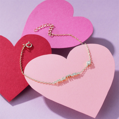 Sotiya Polished Letter Mama Bracelet Sterling Silver-Sotiya