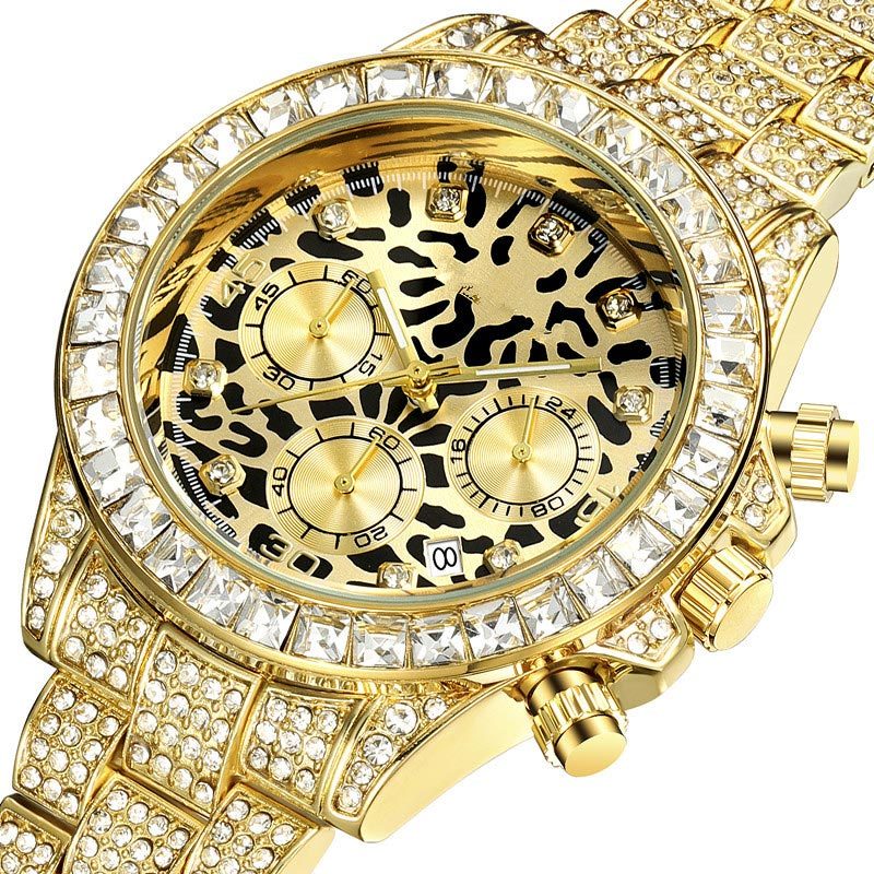 Sotiya Leopard Print Tortoiseshell Pattern Dial Luxury Waterproof Quartz Unisex Watch-Sotiya