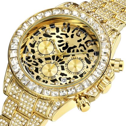 Sotiya Leopard Print Tortoiseshell Pattern Dial Luxury Waterproof Quartz Unisex Watch-Sotiya