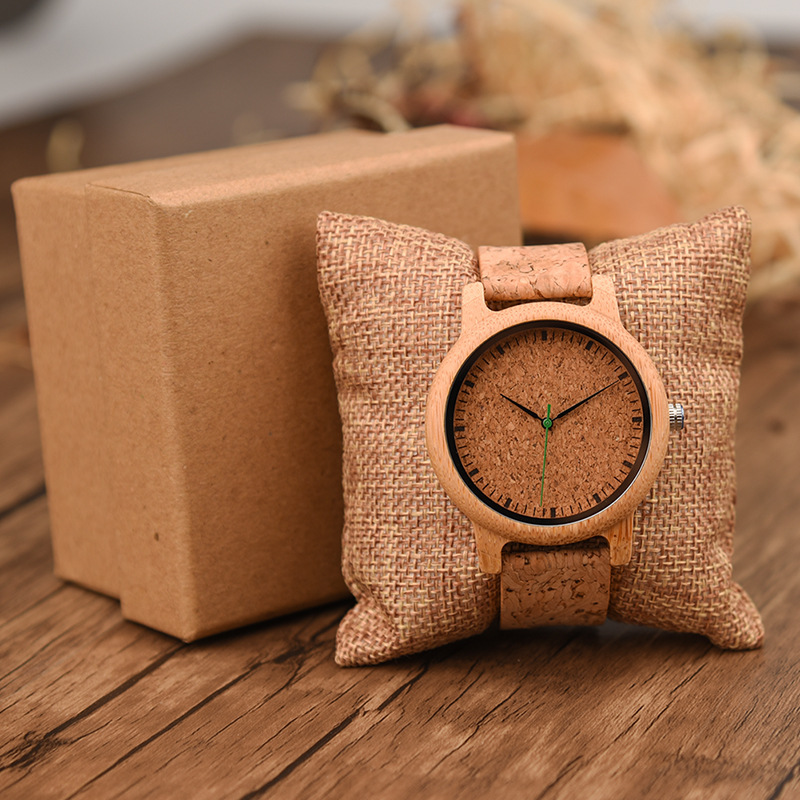 Sotiya Chipped Wood Dial Quartz Coffee Wooden Couple Watch-Sotiya
