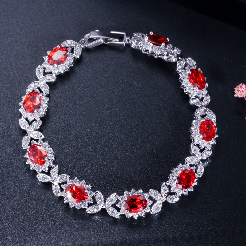 Sotiya Halo Oval Cut Tennis Bracelet-Sotiya