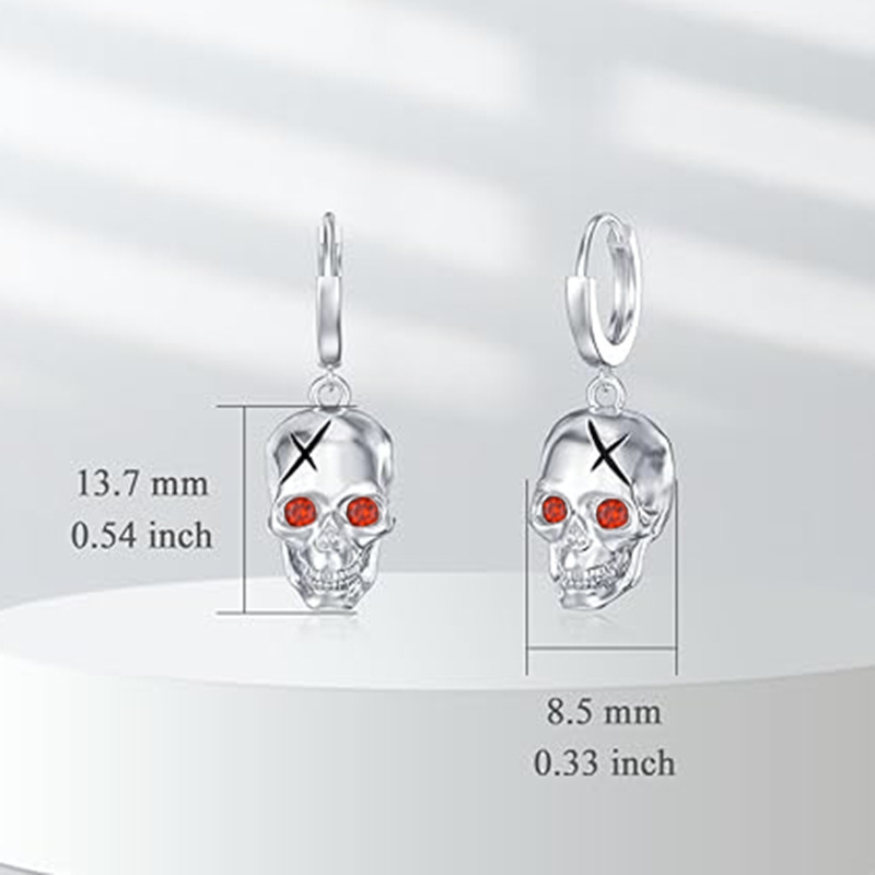 Sotiya Skull Hoop Earrings Sterling Silver-Sotiya