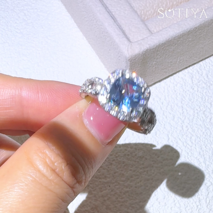 Sotiya Cathedral Interweaving Halo Cushion Cut Engagement Ring Sterling Silver