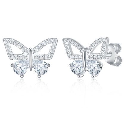 Sotiya Pear Cut Butterfly Animal Collection Stud Earrings Sterling Silver-Sotiya