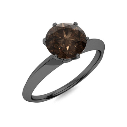 Sotiya Solitaire Coffee Round Cut Engagement Ring Sterling Silver-Sotiya