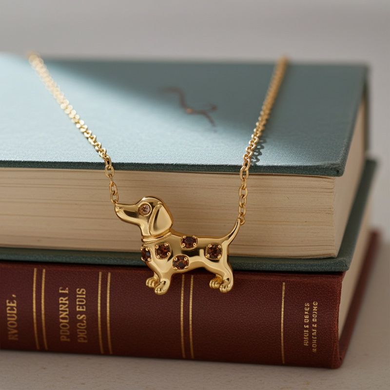 Sotiya Dachshund Coffee Necklace-Sotiya