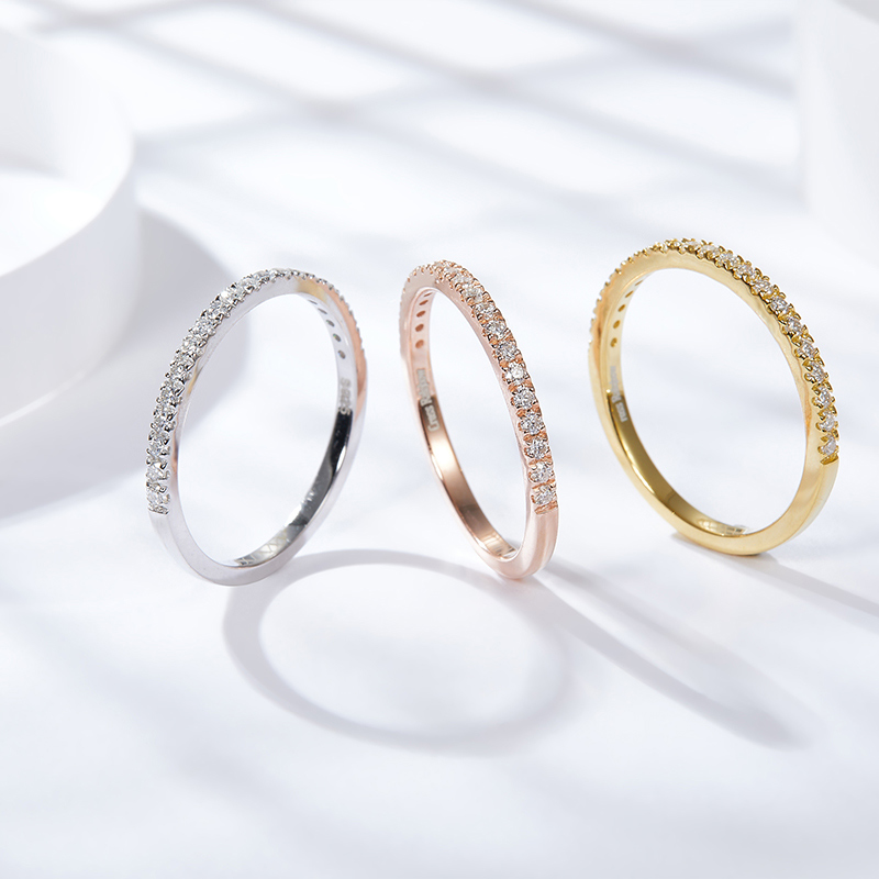 Sotiya Tri-tone Round Cut Moissanite Women's Wedding Ring Set Sterling Silver-Sotiya