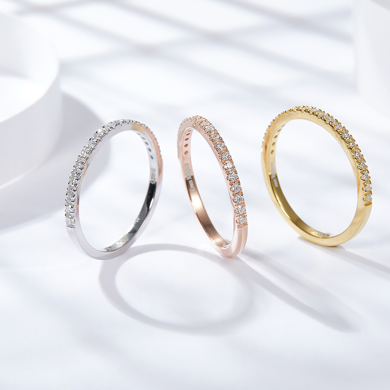 Sotiya Tri-tone Round Cut Moissanite Women's Wedding Ring Set Sterling Silver-Sotiya