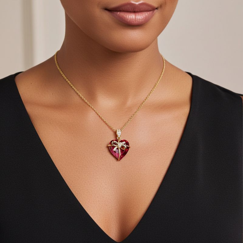 Sotiya Bowknot Heart Necklace Sterling Silver