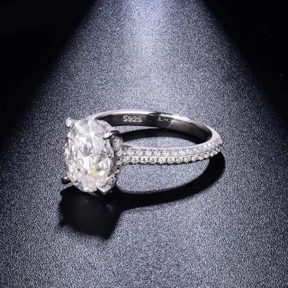 Sotiya Cathedral Hidden Halo Oval Cut Moissanite Engagement Ring Sterling Silver-Sotiya