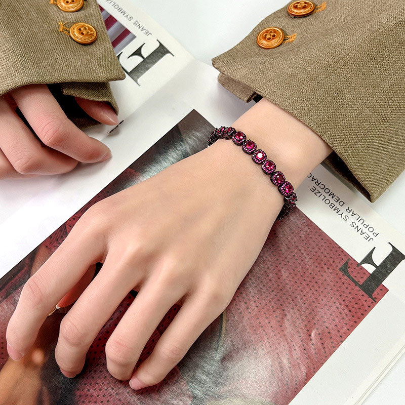 Sotiya Halo Round Cut Tennis Bracelet-Sotiya