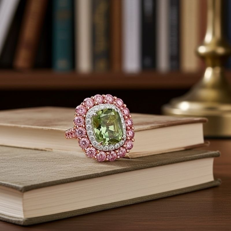 Sotiya Cathedral Cushion Cut Multi Colored Engagement Ring Sterling Silver-Sotiya