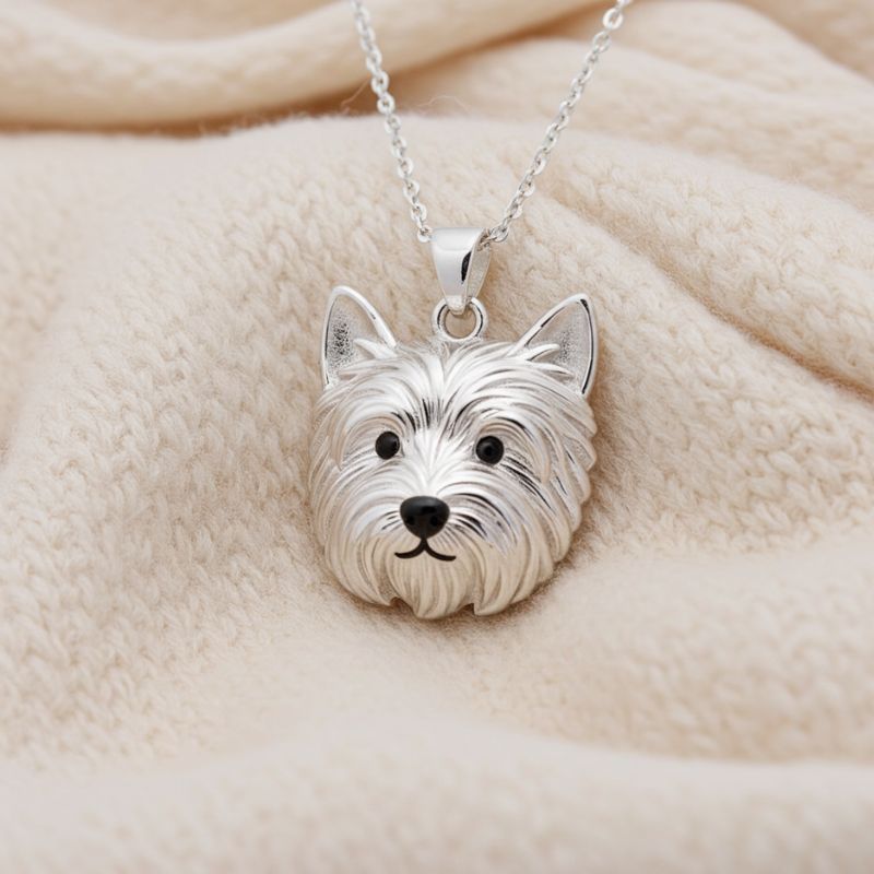 Sotiya West Highland White Terrier Enamel Pendant Necklace-Sotiya