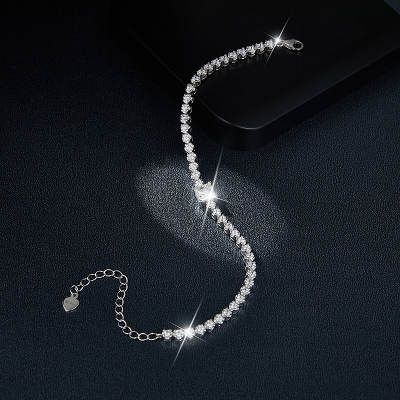 Sotiya Princess Cut Moissanite Tennis Bracelet Sterling Silver-Sotiya