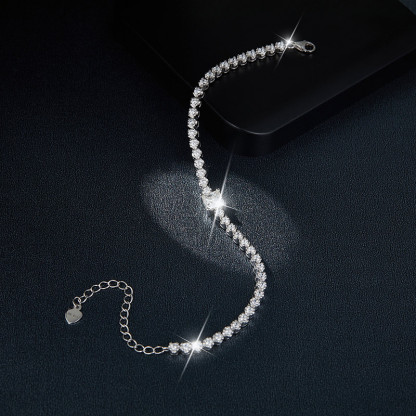 Sotiya Princess Cut Moissanite Tennis Bracelet Sterling Silver-Sotiya