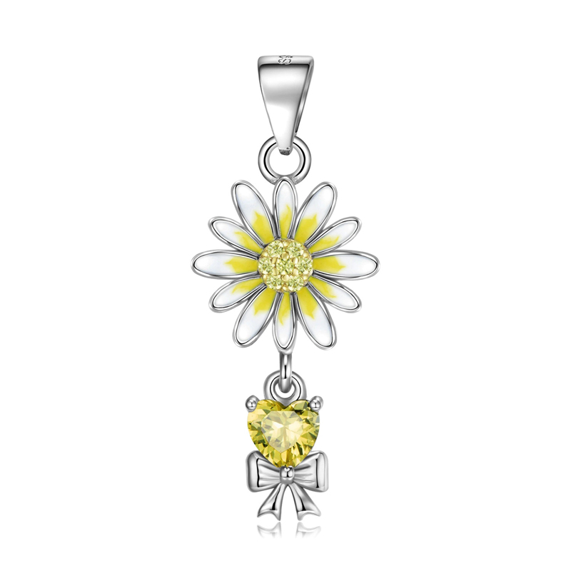 Sotiya Personalized 12 Birthstones Birth Month Flower Necklace Sterling Silver-Sotiya