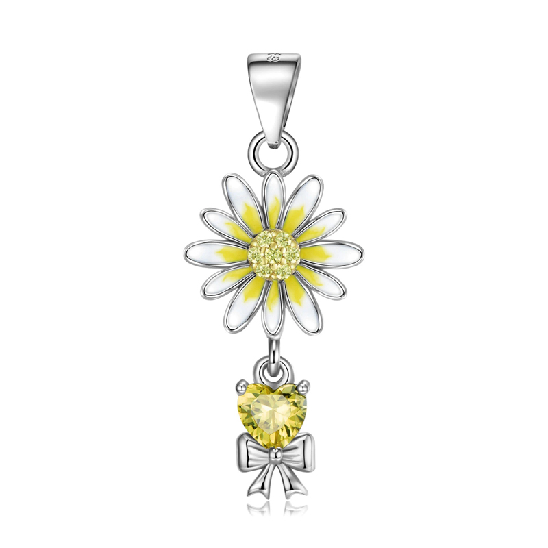 Sotiya Personalized 12 Birthstones Birth Month Flower Necklace Sterling Silver-Sotiya