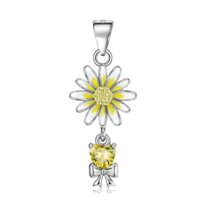 Sotiya Personalized 12 Birthstones Birth Month Flower Necklace Sterling Silver-Sotiya
