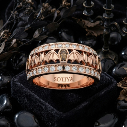 Sotiya Coffin Cut Coffee Bat Women's Wedding Ring Band Sterling Silver-Sotiya