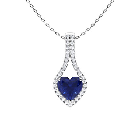 Sotiya Customizable 12 Birthstone Heart Cut Necklace Sterling Silver-Sotiya