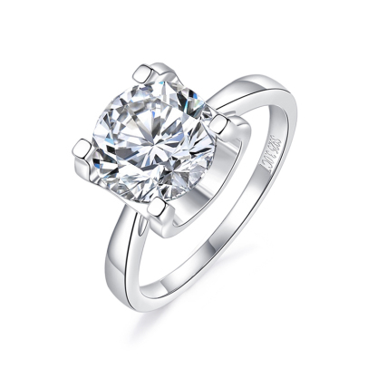 Sotiya Solitaire Round Cut Moissanite Cow Head Engagement Ring Sterling Silver