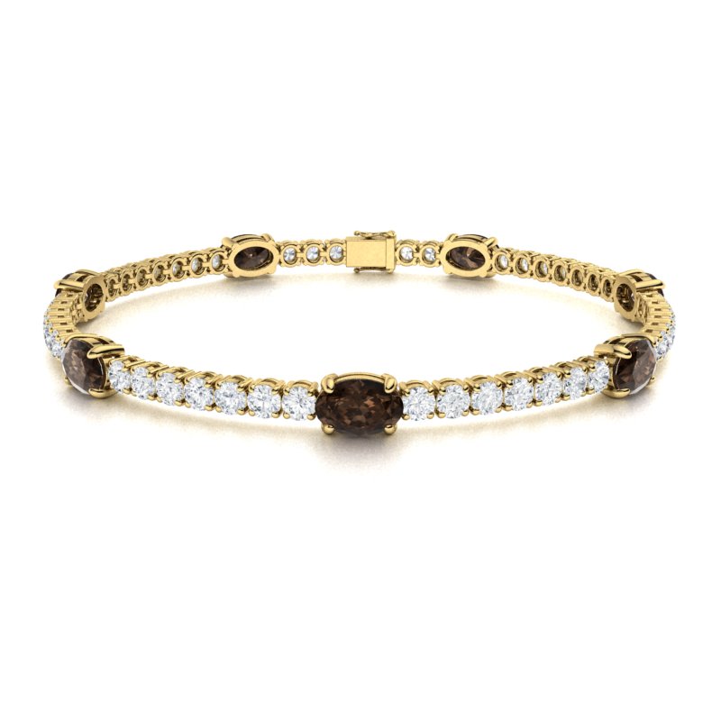 Sotiya Coffee Oval Cut Tennis Bracelet Sterling Silver-Sotiya