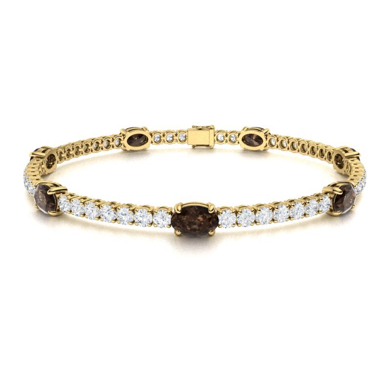 Sotiya Coffee Oval Cut Tennis Bracelet Sterling Silver-Sotiya