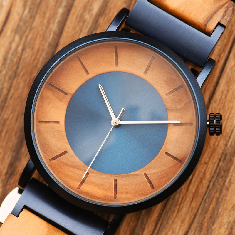 Sotiya Walnut Quartz Coffee Wooden Couple Watch