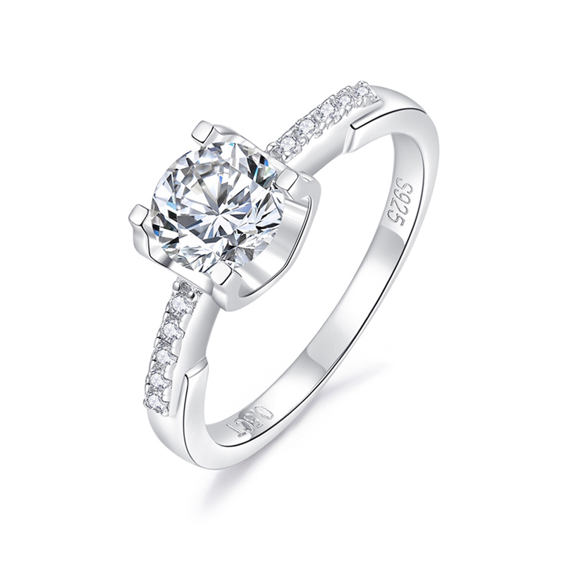 Sotiya Round Cut Moissanite Cow Head Engagement Ring Sterling Silver-Sotiya